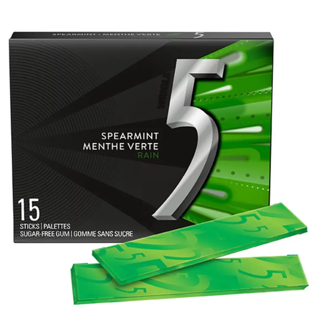 Жувальна гумка Wrigley's 5 GUM Sugar Free Chewing Gum Spearmint-Rain 15 стіков - фото 2