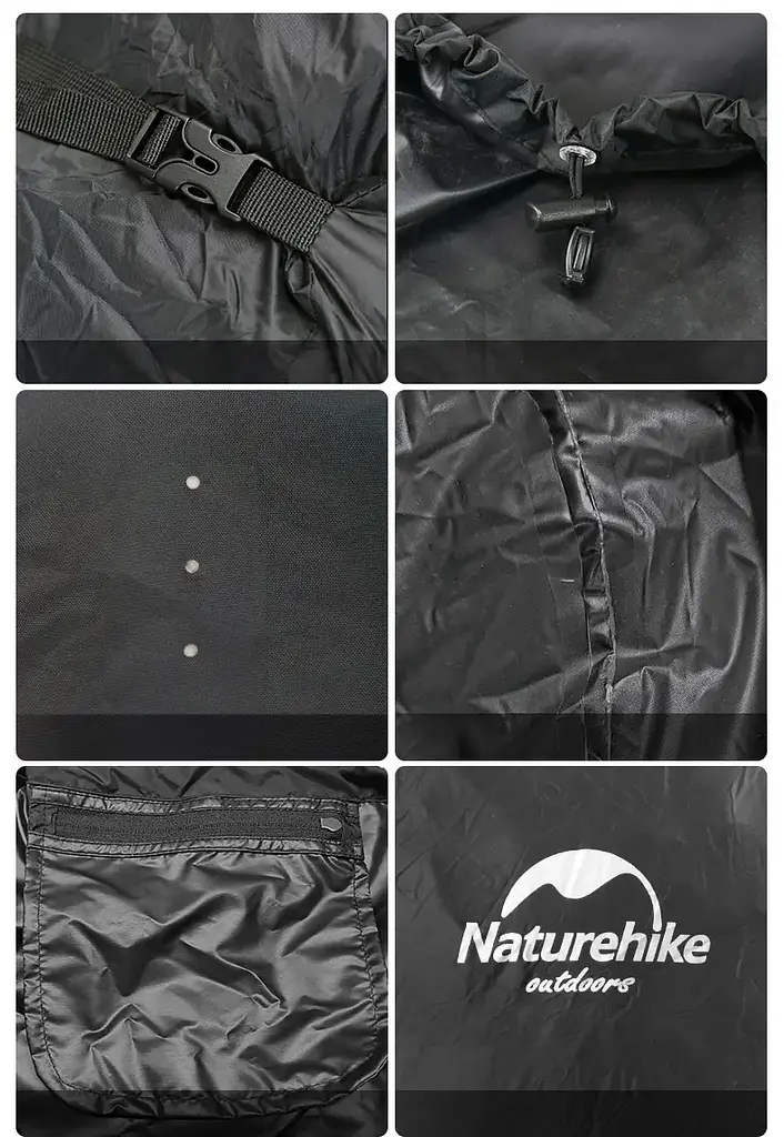 Водостойкий чехол на рюкзак Naturehike кавер 35-45л (Черный) - фото 2