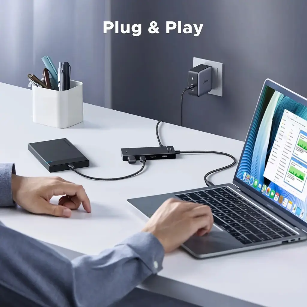 Хаб USB 3.2 Type-C -> 4хUSB-C 3.2 Gen2 10Gbps PD 100W Black CM806 Ugreen - фото 6