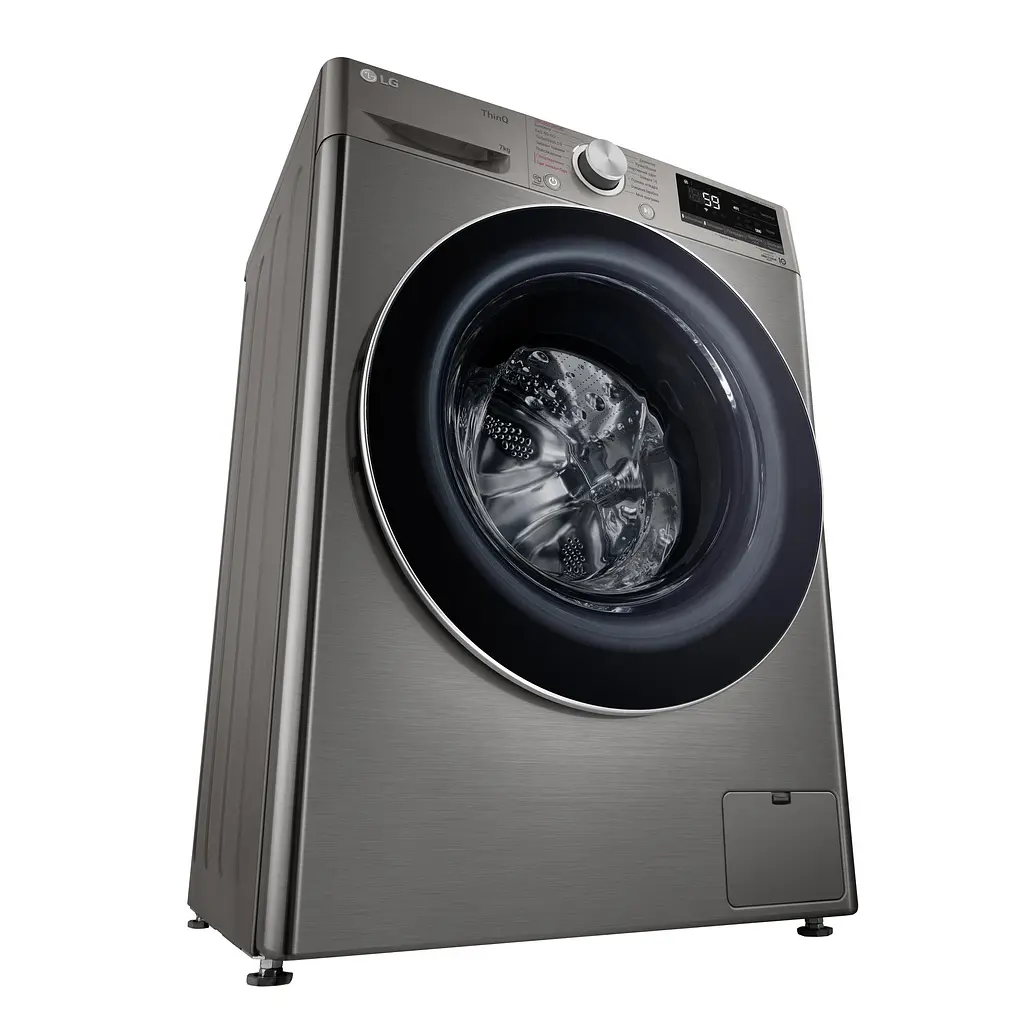 Пральна машина LG фронтальна 7 кг 1200 A+++ 48 см дисплей пара інвертор cріблястий - фото 6