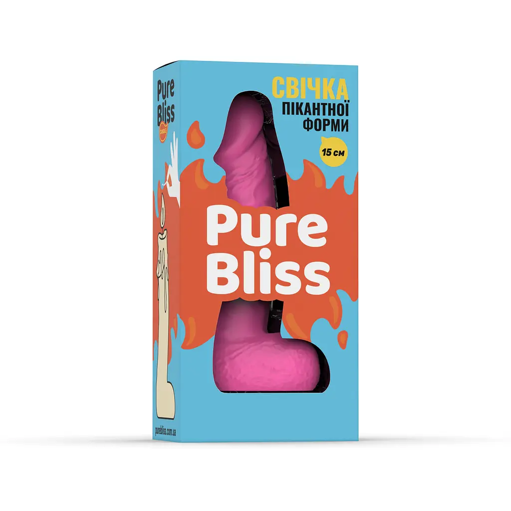 Свічка член Pure Bliss 15 см Pink - фото 6