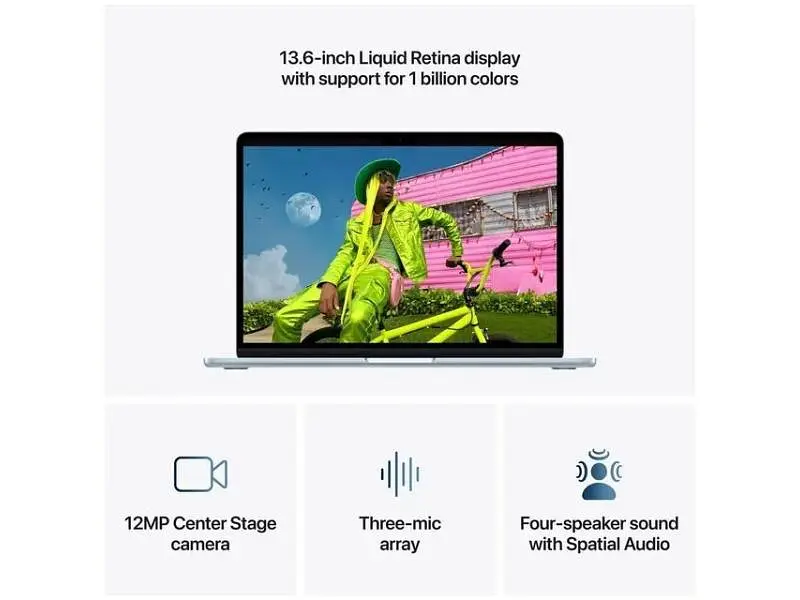 Ноутбук Apple MacBook Air 13,6 2026 M5 10 core GPU 24GB 1TB Sky Blue (MDHK4) - фото 4