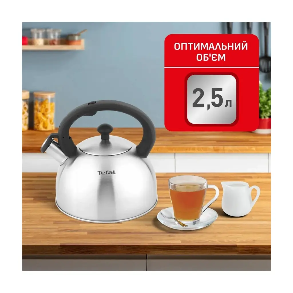 Чайник для плит Tefal Duetto+ зі свистком 2.5 л чорний/сталевий (N4210310) - фото 6