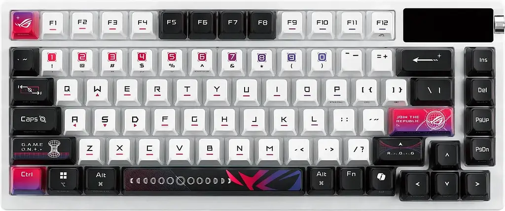 Клавиатура ASUS ROG Azoth X 75% Exploded NX Snow V2 EN PBT Black (90MP044F-BKUA30) - фото 6