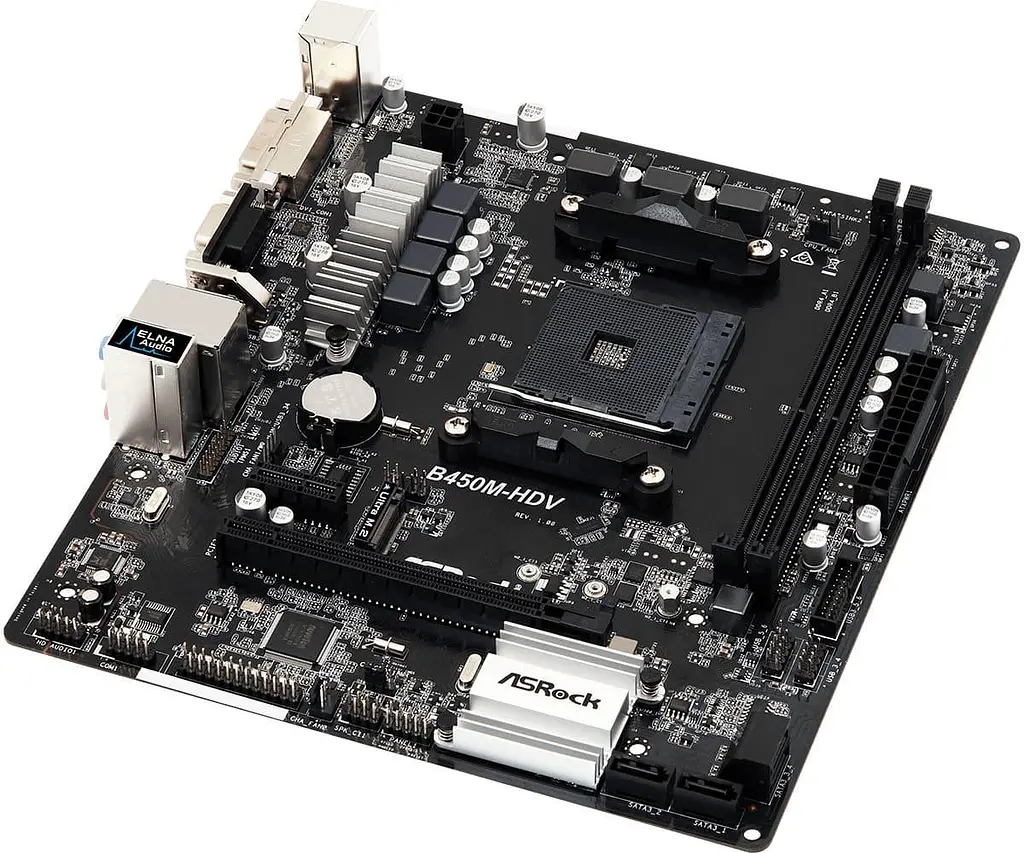 Материнська плата AsRock B450M-HDV (B450M-HDV) (Socket AM4, AMD B450, Micro-ATX) Б/в - фото 2