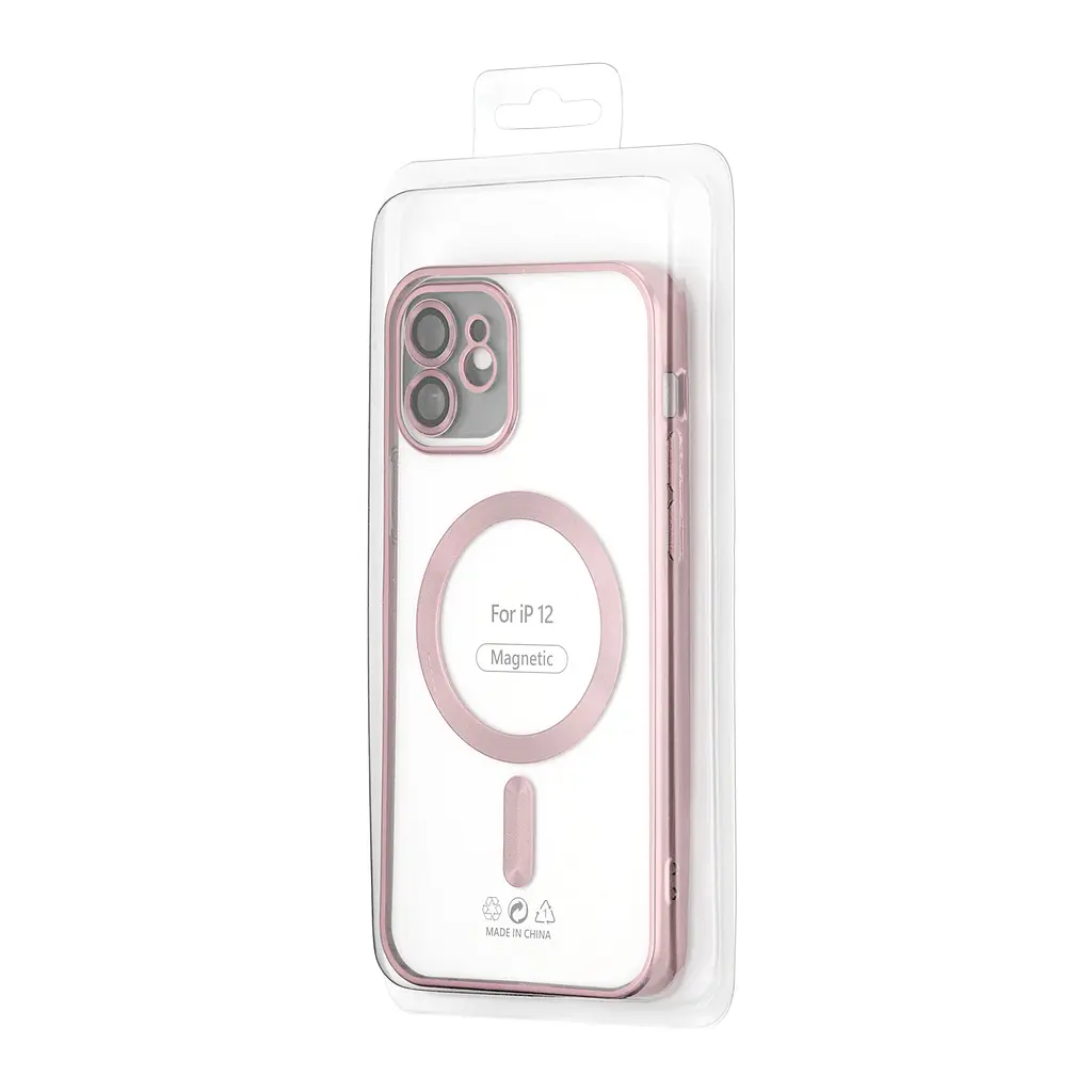 Чохол Ductil Metallic Edge with MagSafe (Protected Camera & Lens) iPhone 12 Pink - фото 2