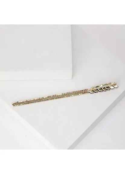 Брошь Колосок пшеницы со стразами - фото 2