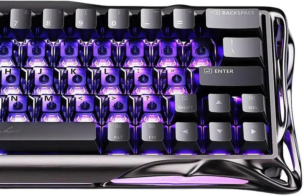 Клавиатура GravaStar Mercury V60 Pro 60 keys Blackcore 8K USB-A RGB Interstellar Silver (GSV60PRO_XTAL_BLK) - фото 9