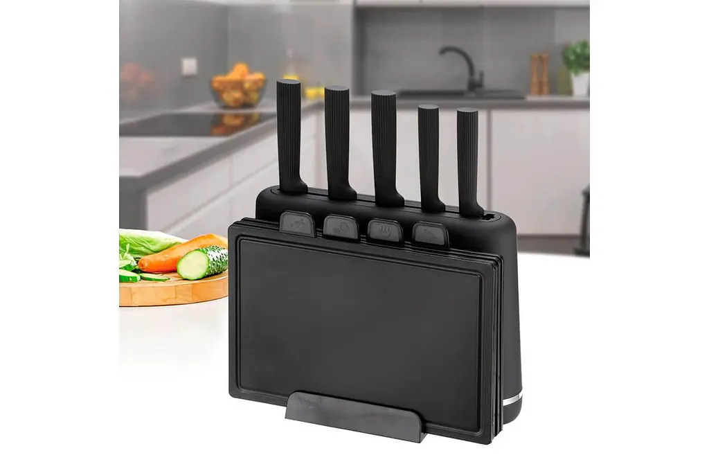 Набор кухонных ножей с разделочными досками на подставке Maestro MR-1412-BLACK 10-в-1 черный - фото 7