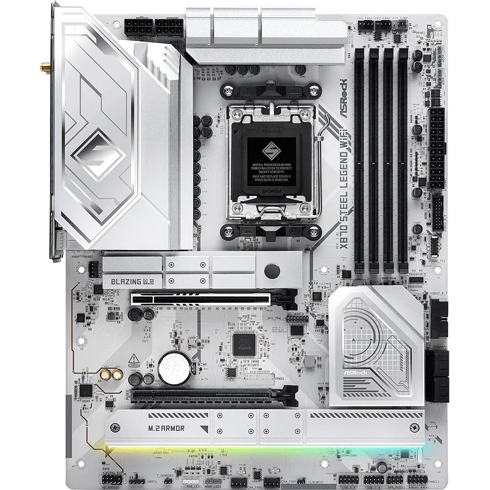 Материнська плата ASRock X870 STEEL LEGEND WIFI (AM5/X870, 4xDDR5, 2xPCIex16, HDMI/USB4, 4xSATA, 3xM.2, 2.5GLan, ATX) - фото 6