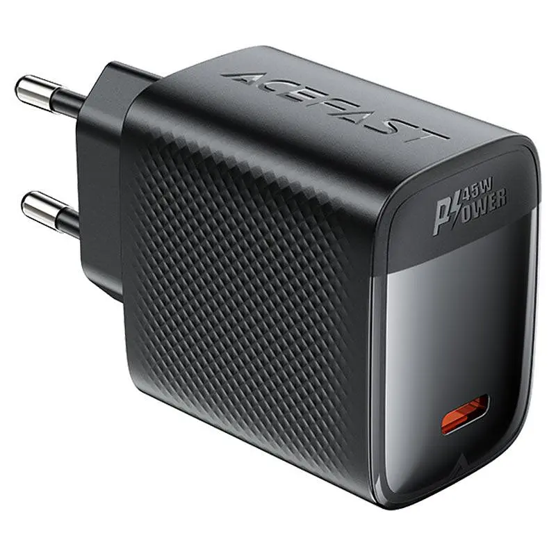 Сітчасте зарядне пристрій ACEFAST A112 PD45W GaN single USB-C charger (EU) Чорний - фото 3