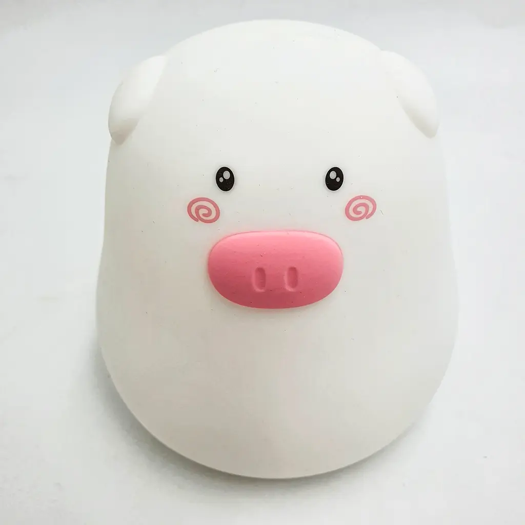 Силіконовий дитячий нічник 7 LED кольорів світильник іграшка Свинка UKC Mini Pig LAMP - фото 4