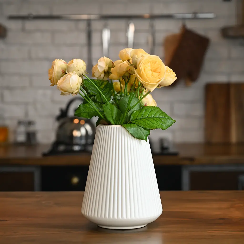 Ваза декоративная МВМ My Home, 20 см, белая (DH-FLOWERS-04 WHITE) - фото 9