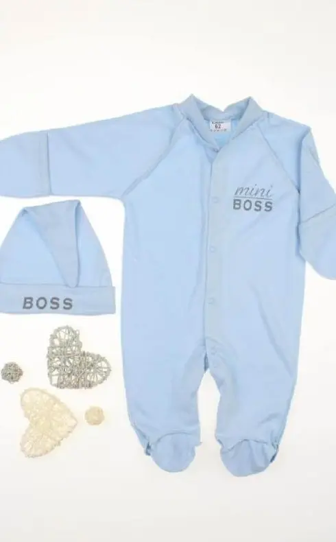 Комплект одягу для новонародженого хлопчика 7 предметів + європелюшка Mini Boss розмір 56 см Lari Блакитний - фото 5