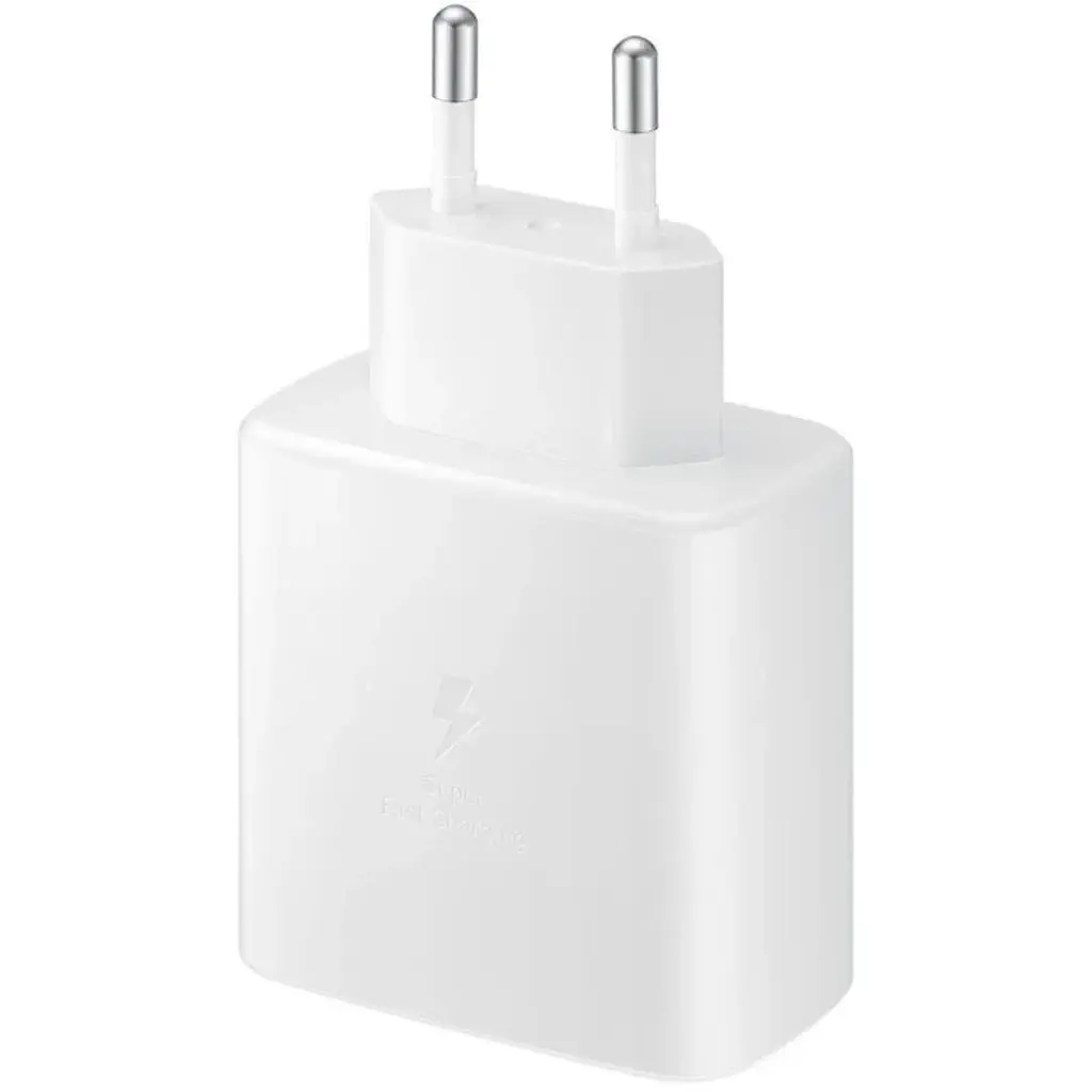 Зарядний пристрій - набір з кабелем для Samsung USB-C PD 45W блок + шнур комплект білий (EP-TA845NWE-HC) - фото 3
