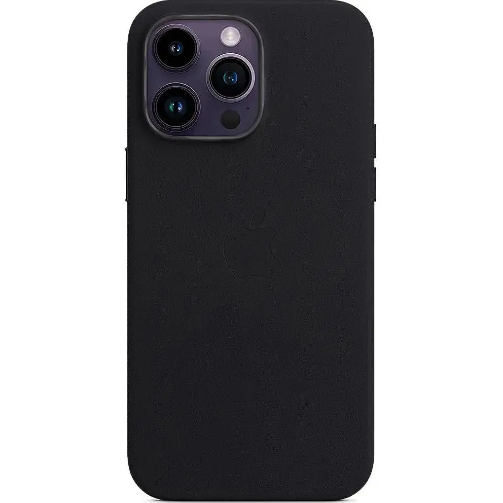 Чехол Leather Case with MagSafe для Apple iPhone 15 Pro Midnight AAA [136341] - фото 2