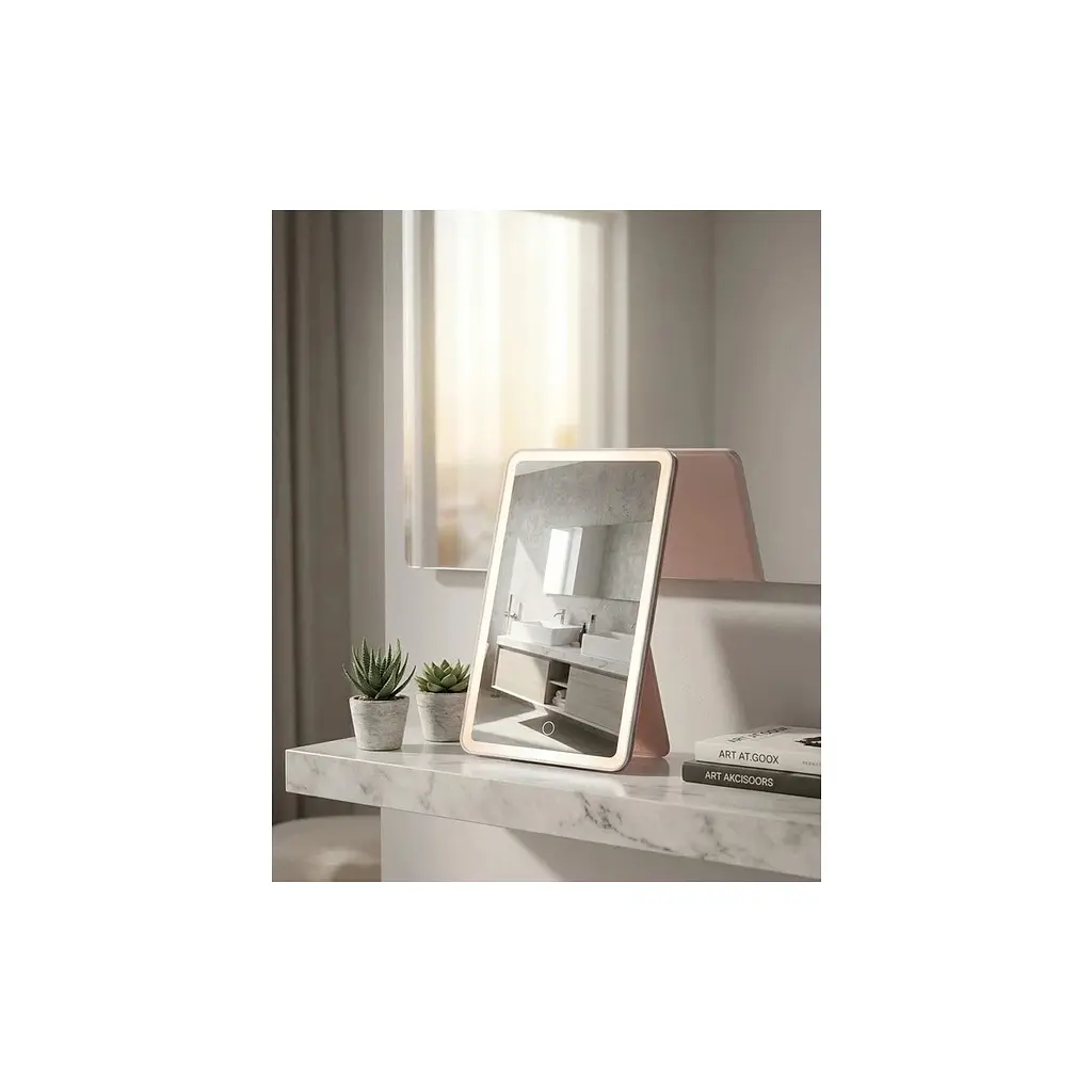 Дзеркало Xiaomi Leather case mirror pink (FM001/FM007) - фото 4