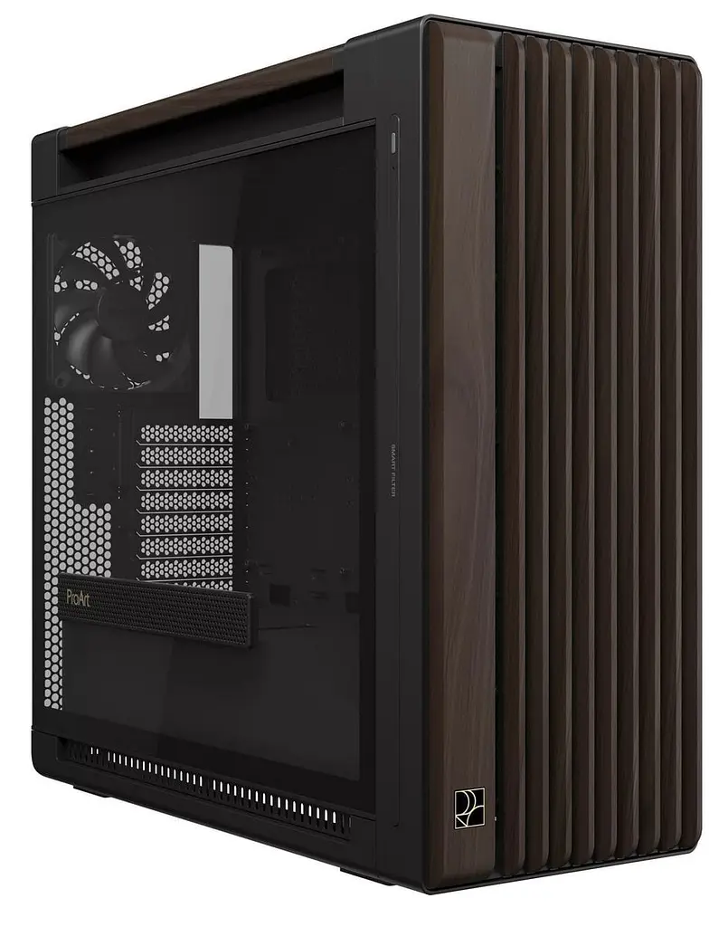 Корпус Asus ProArt PA602 Walnut Wood Edition - Tempered Glass без БЖ (90DC00J0-B09030) Modern Black - фото 2