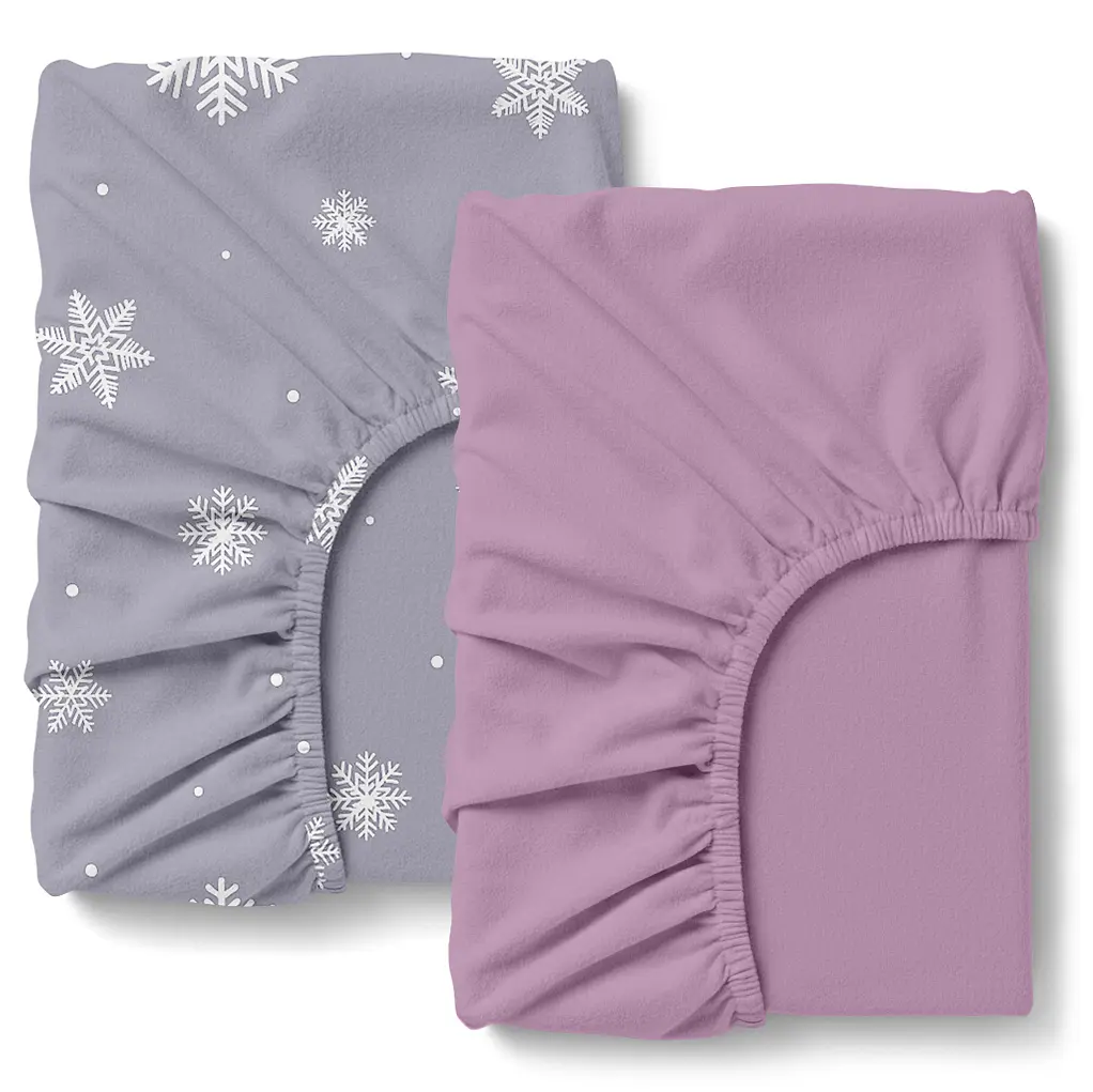 Набір простирадло на резинці фланель 200х220 FROSTY LAVENDER COSAS (4822052489529)