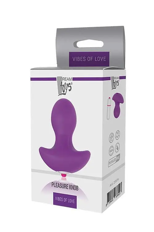 Анальна пробка з вібрацією Dream Toys Pleasure dial 6.5 см (фіолетовий) - фото 5