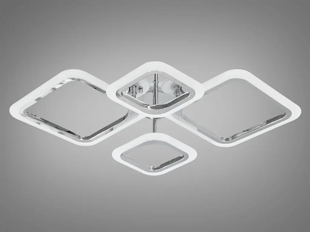 Современная дизайнерская светодиодная люстра с пультом, 52W, серебро - фото 3