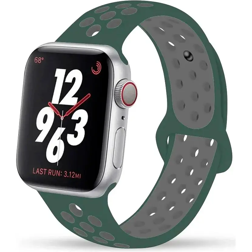 Ремінець Sport Nike для Apple Watch 38/40/41mm Gray/Green [103386] - фото 2