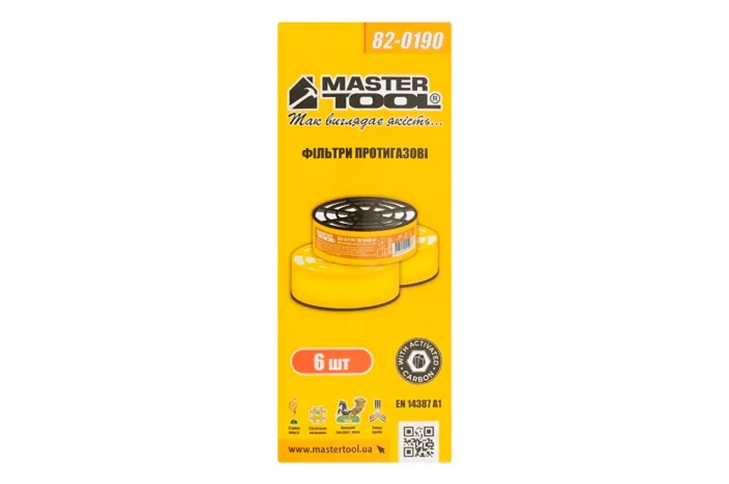 Фильтр для респиратора противогазового MasterTool EN 14387 A1 в упаковке 6 шт. - фото 3