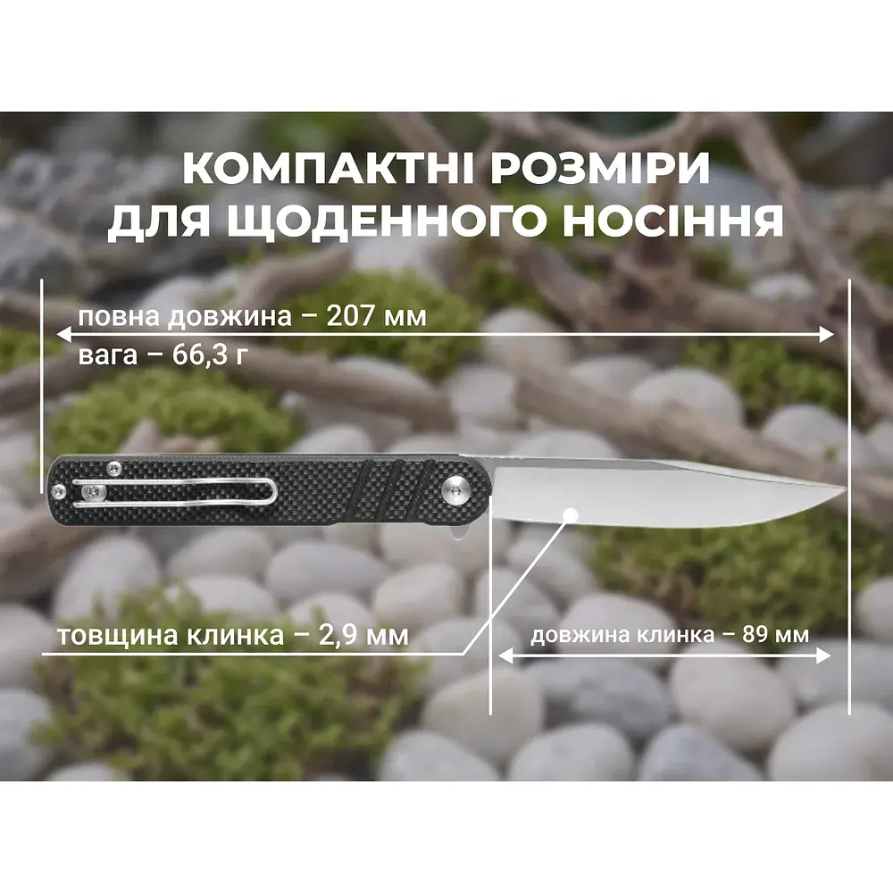 Ніж складаний туристичний Ganzo G772-BK (8.9 см) 8CR14 / G10 чорний - фото 9