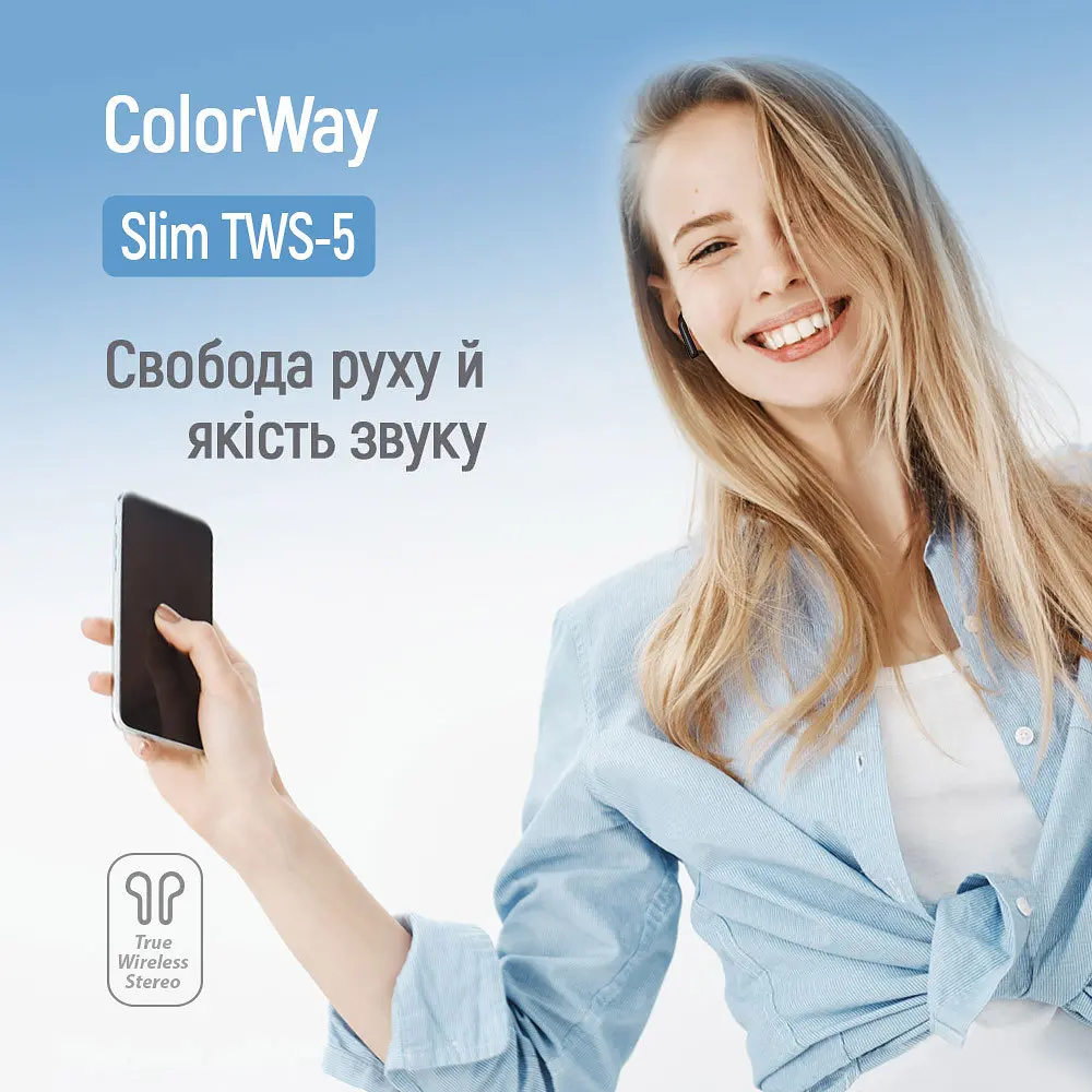Bluetooth-гарнітура СolorWay Slim TWS-5 Earbuds Чорний (CW-TWS5BK) - фото 8