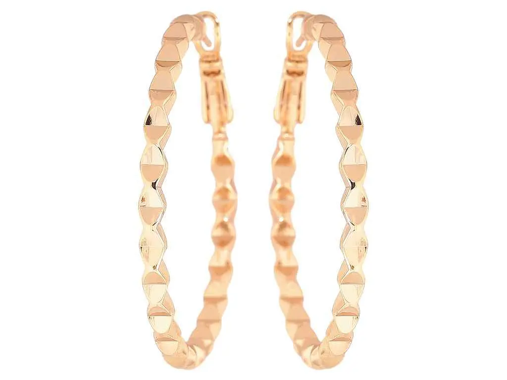 Сережки Xuping Позолота 18K кільця конго "Декоративний візерунок" ø 4см 270617