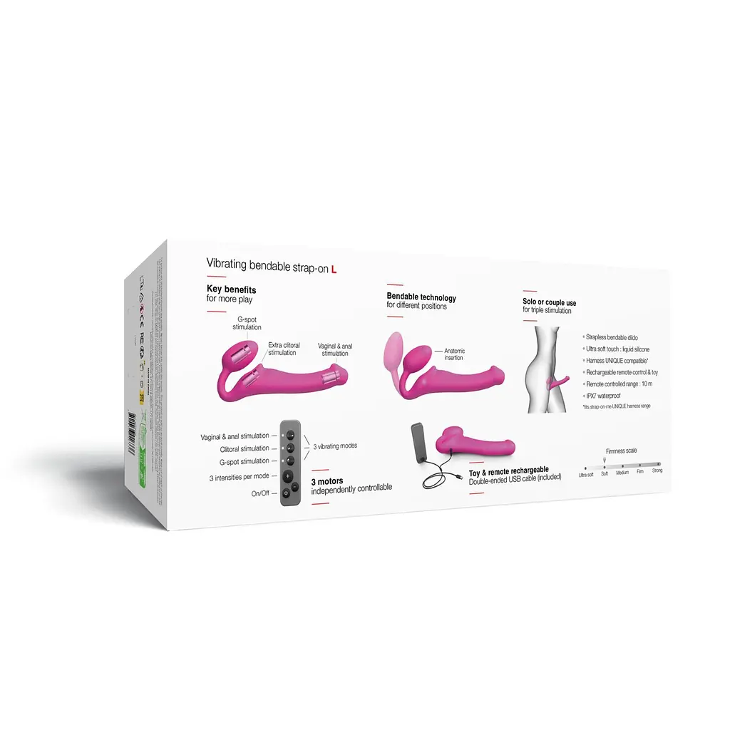 Безремінний страпон з вібрацією Strap-On-Me Vibrating Fuchsia L - фото 8