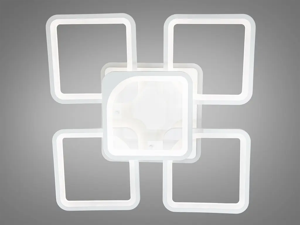 Світильник LED Diasha 8060/4+1WH, 150W, 4100K, білий метал, сучасний стиль з пультом - фото 3