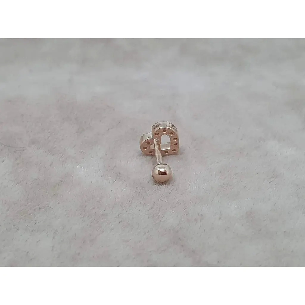 Золота сережка для пірсингу хелікса Ірій Сердечко з фіанітами. З40104ШТ - фото 3