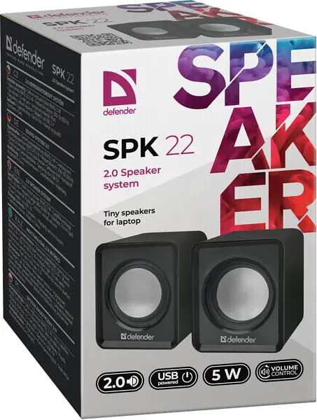 Акустична система Defender SPK 22 2х2,5W USB black (65503) - фото 2