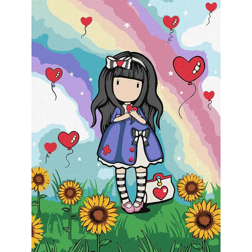 Картина за номерами Ideyka Be Kind To Yourself Santoro Gorjuss Collection 30x40 см Різнокольоровий (PM-194-K-1723)