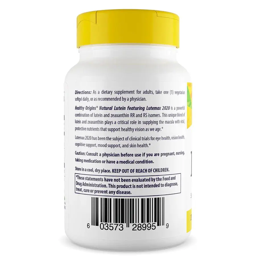 Натуральна добавка Healthy Origins Lutein 20 mg 60 вегакапсул - фото 3