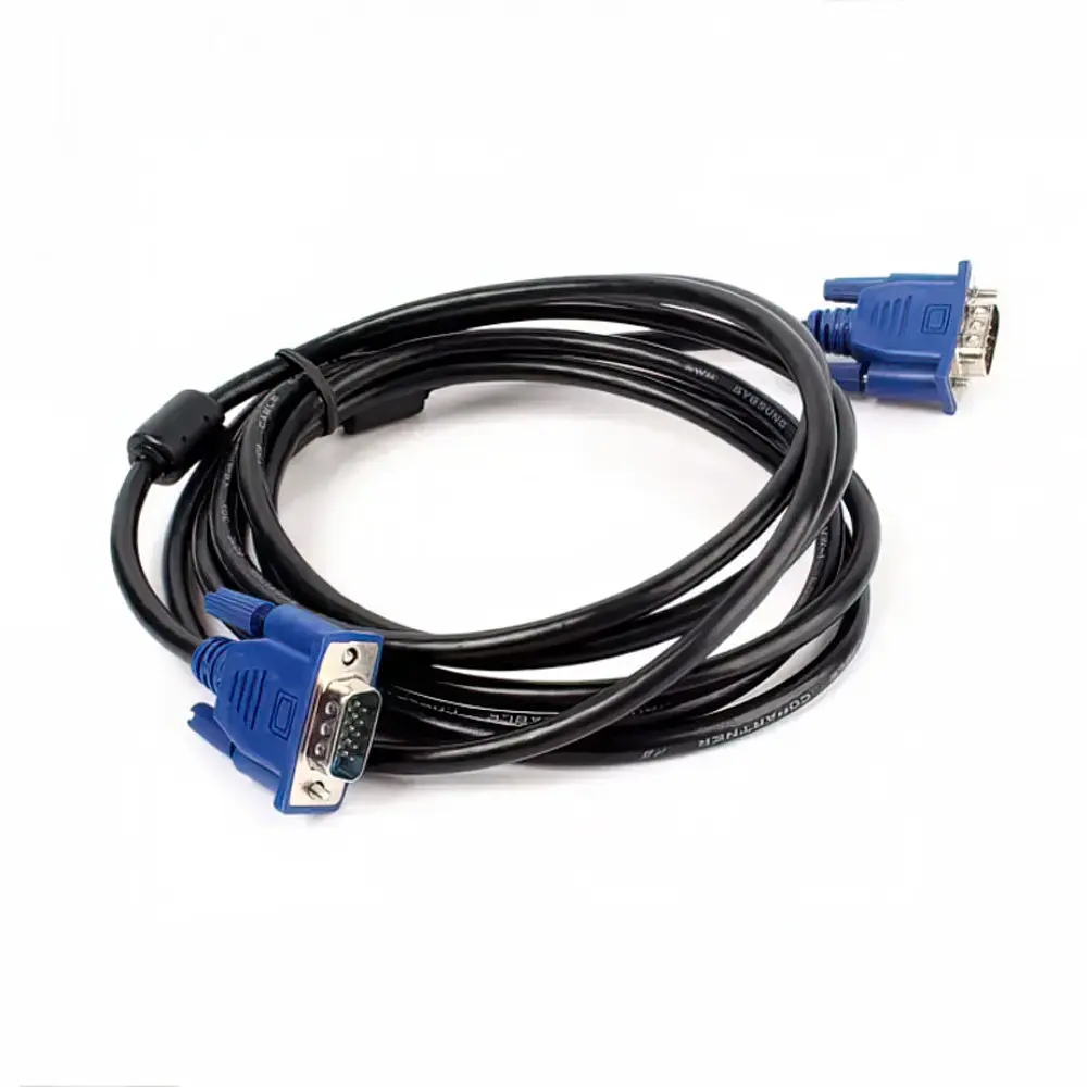 Кабель VGA-VGA Male/Male 5 м, відеокабель для монітора та проектора з феритовими фільтрами
