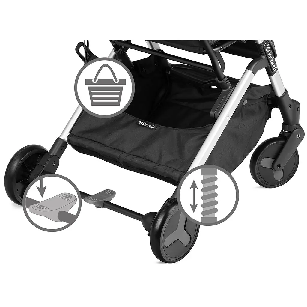 Прогулочная коляска Kidwell Mavero Silver/Black - фото 8