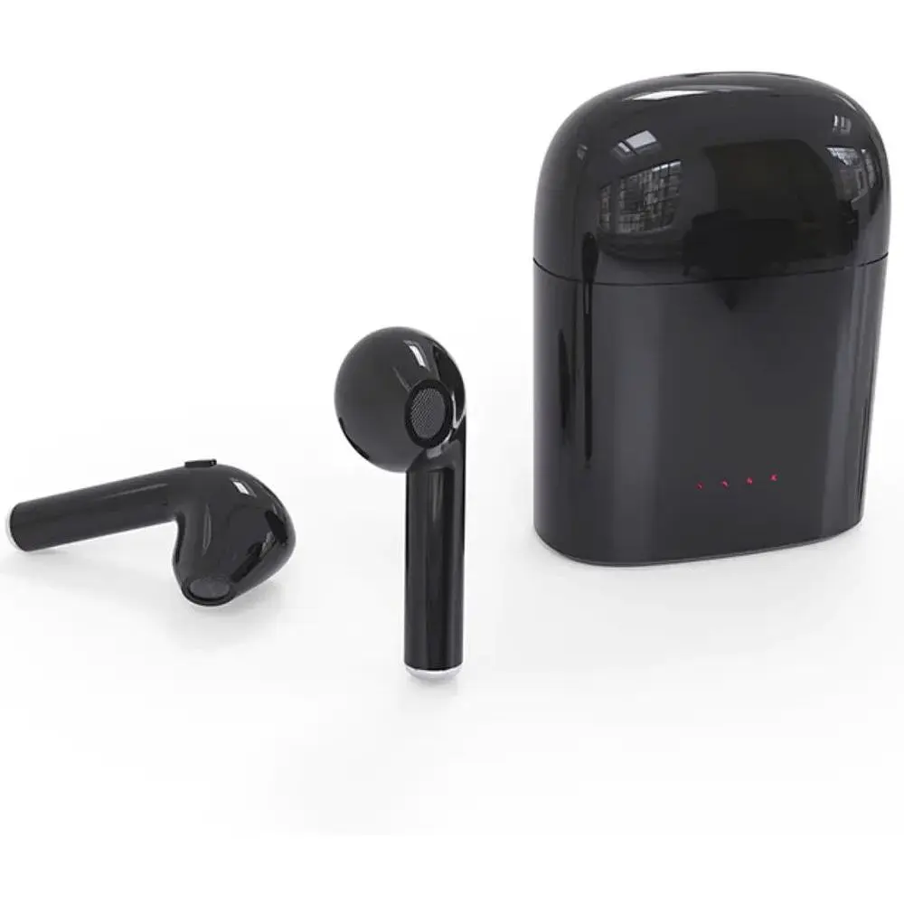 Бездротові навушники TWS Bluetooth i7S з боксом для зарядки Black (au006-hbr) - фото 3