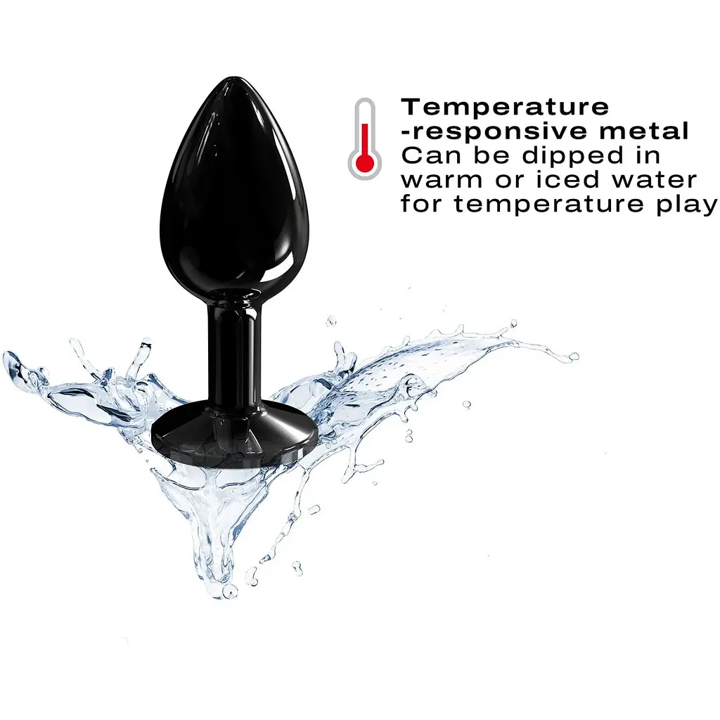 Металева анальна пробка з кристалом Dorcel Diamond Plug Black S - фото 3