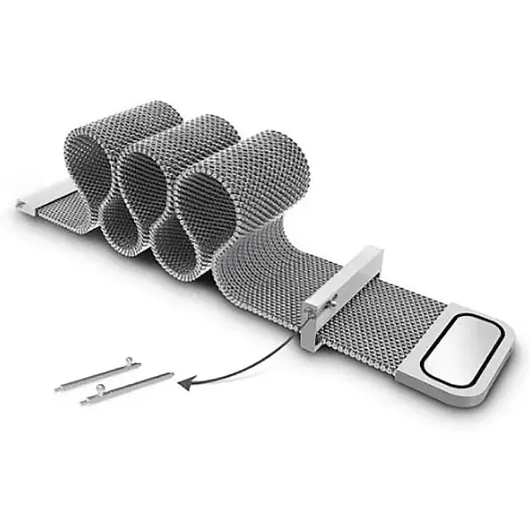 Ремешок BeCover Milanese Style для Samsung Galaxy (20 mm)/Watch 5/ Watch 4 40/44mm/Watch 4 Classic 42 mm/Watch Active/Active 2 40/44mm/Watch 3 41 mm/Gear S2/Classic/Gear Sport Silver (707675) - фото 5