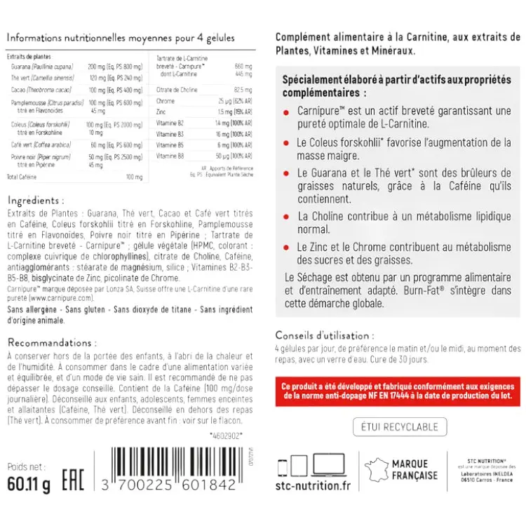 Жироспалювач STC nutrition Burn-Fat 120 капсул - фото 2