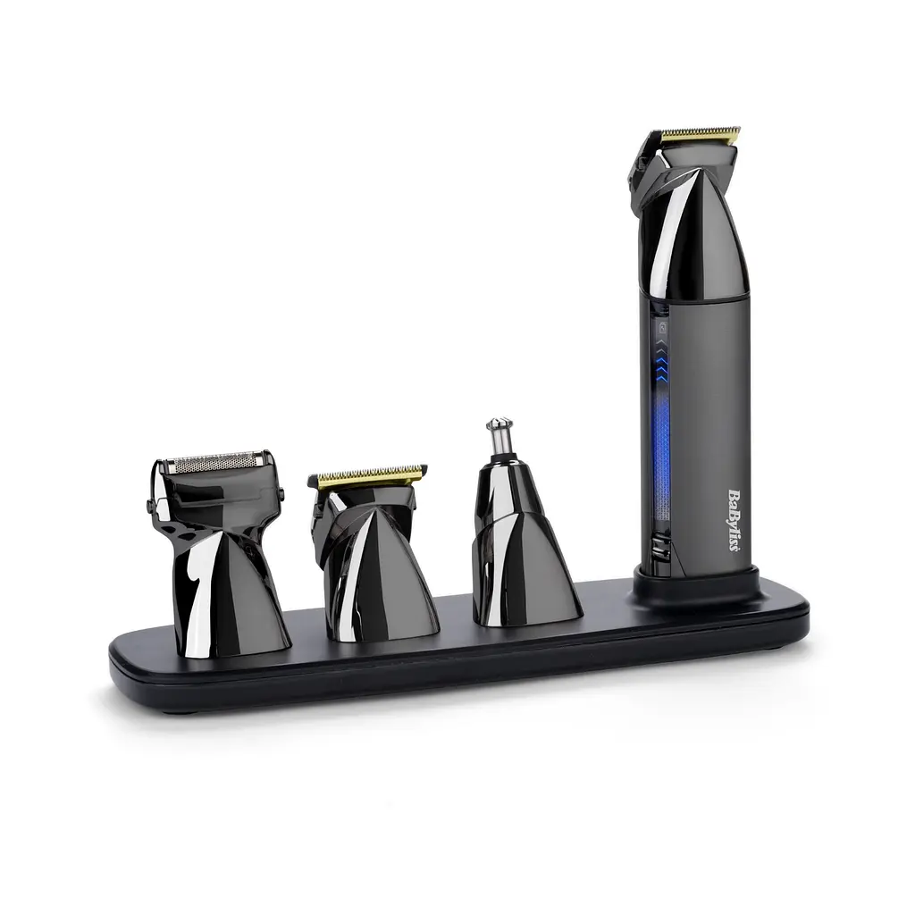 BaByliss Набір для стрижки Super-X Metal Black Edition, для голови, вусів, бороди,носа і тіла, акум., насадок-15, сумка для зберігання, підставка, сталь, чорний - фото 2