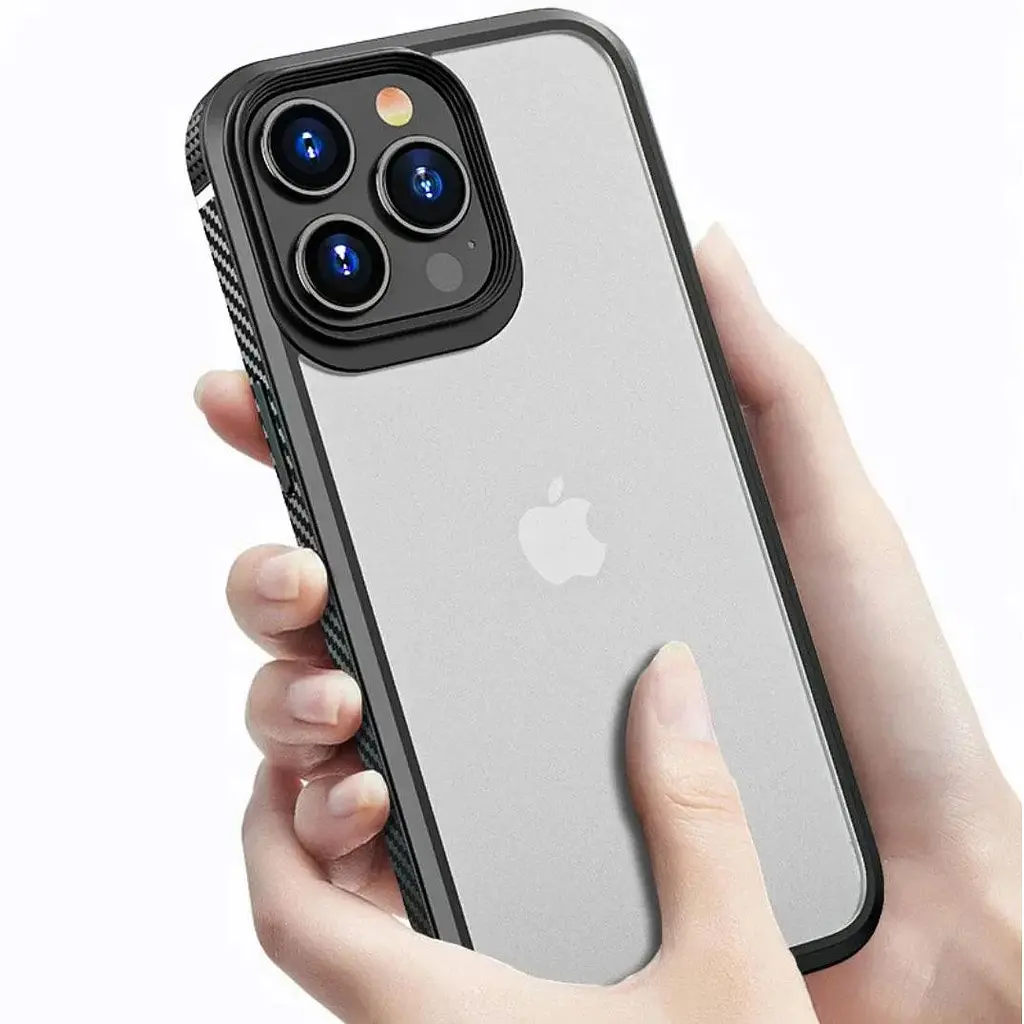 Противоударный бампер чехол Primolux Transparent для смартфона Apple iPhone 14 Pro Black - фото 2