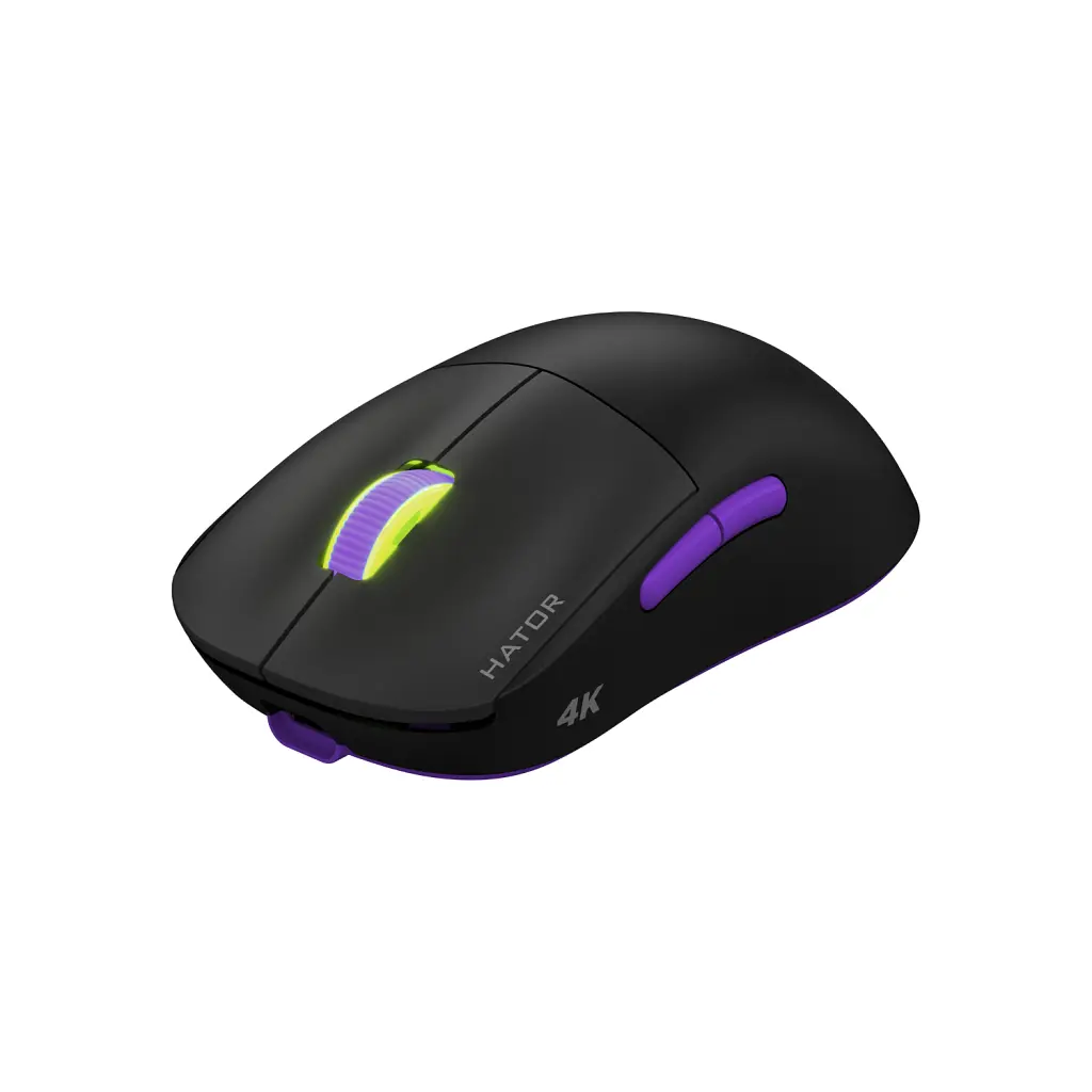 Мишка Hator Quasar 2 Ultra 4K Wireless/Bluetooth/USB Black/Lilac (HTM570BL) - фото 2