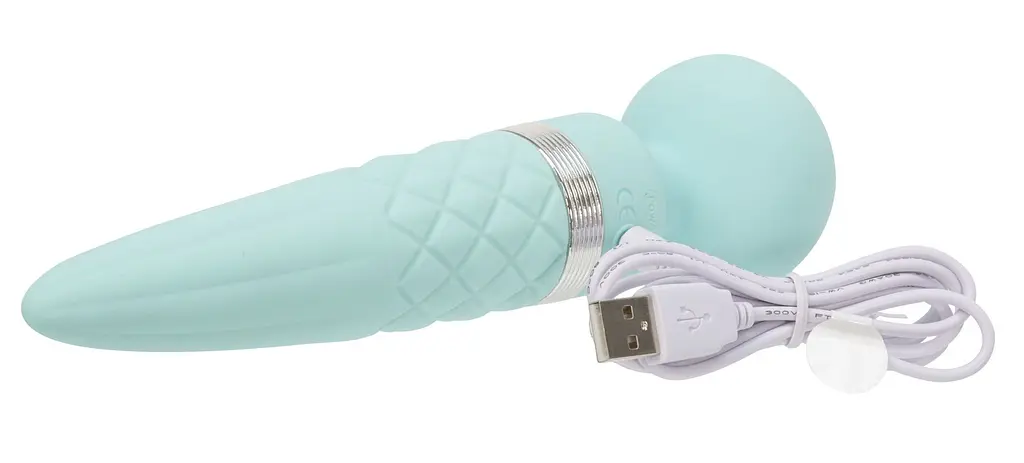 Вібромасажер 2в1 PILLOW TALK - Sultry Teal, класичний масажер і вібратор з ротацією, підігрів - фото 2