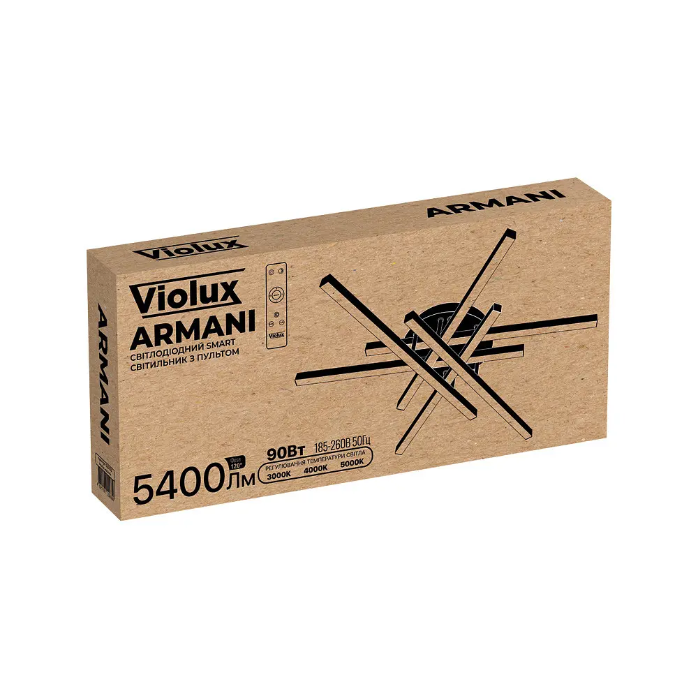Світильник LED smart ARMANI+пульт 90W 3000-5000K IP20 круг чорний Violux ( 220935 ) - фото 8