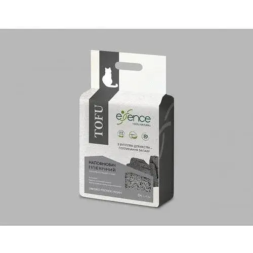Наповнювач для котячого туалету Essence з тофу з вугіллям 6 л - фото 3