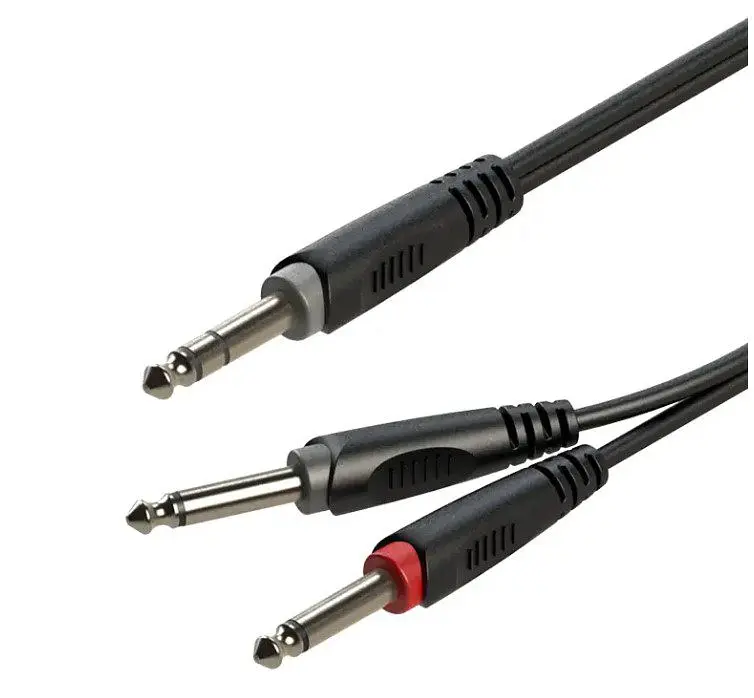 Готовый аудио кабель Jack 6,3 Stereo — 2xJack 6,3 mono Roxtone SAY-C100-L3 3м