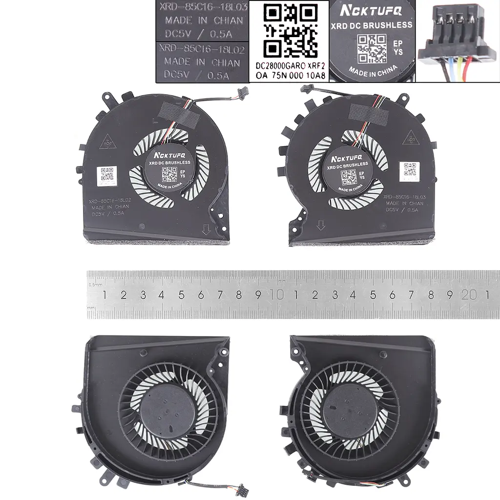 Вентилятори для HP Pavilion 15-DK TPN-C141, (пара CPU+GPU, ND85C16-18L03, ND85C16-18L02, Аналог) - фото 3